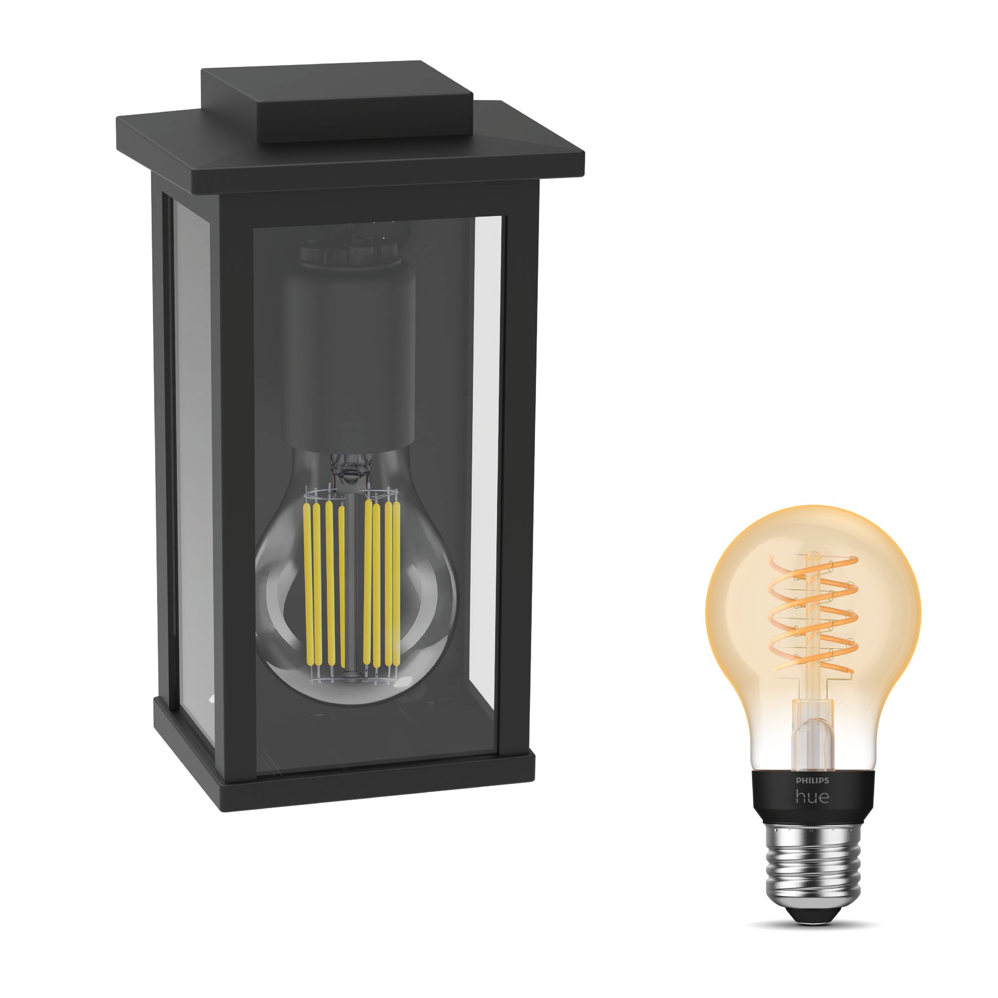 Philips Hue Mirth Wandleuchte Außen E27 (schwarz) Warmweißes Licht - White Filament