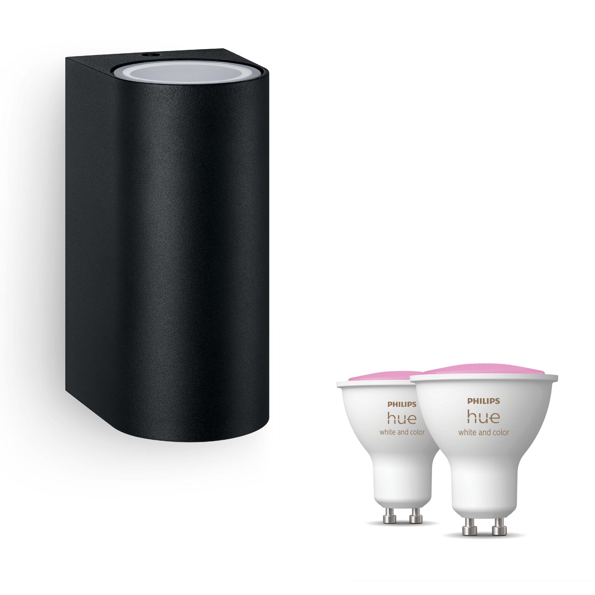 Philips Hue Nightingale Wandleuchte Außen Up & Down Gu10 (schwarz) Weißes Und Farbiges Licht - White And Color Ambiance