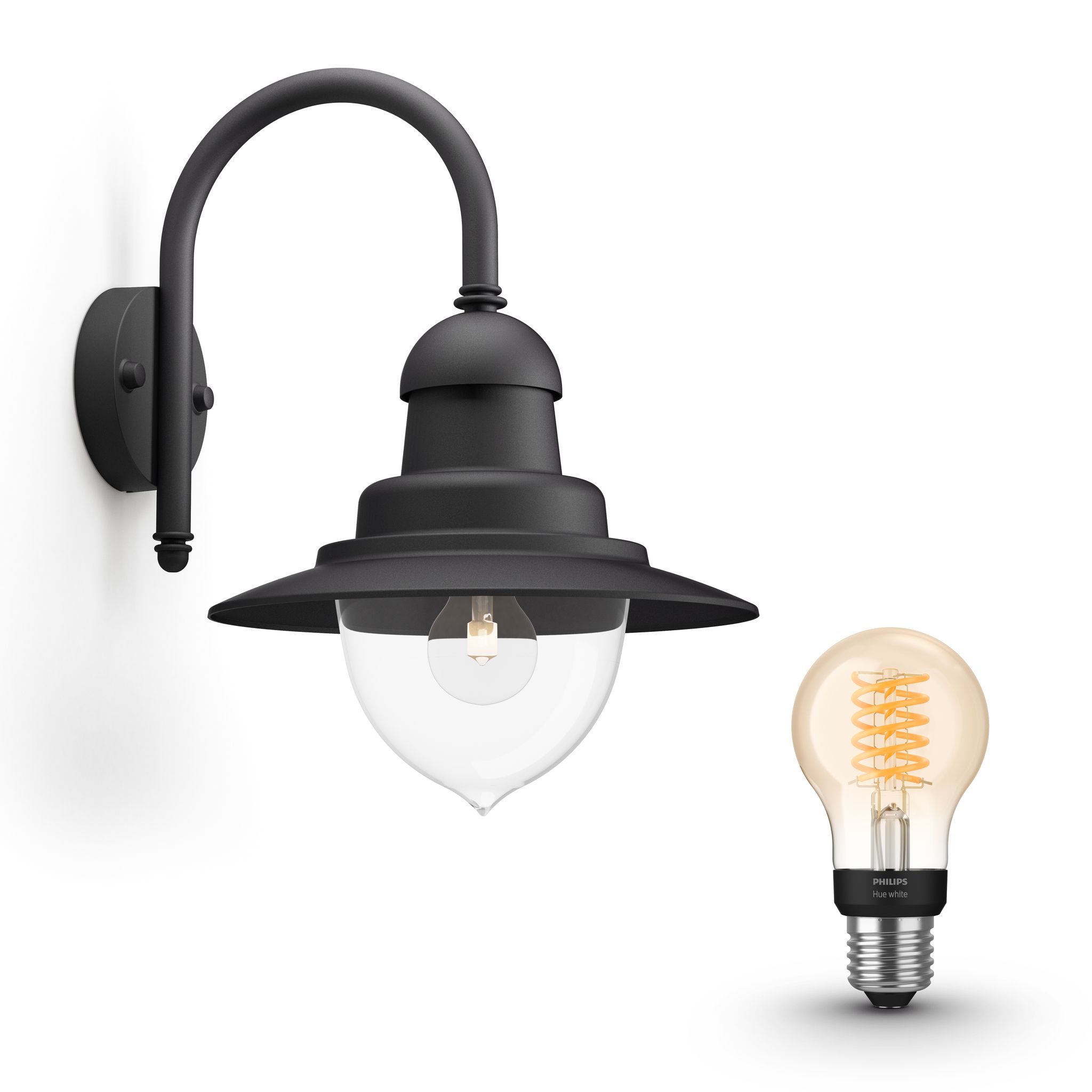 Philips Hue Raindrop Wandleuchte Außen E27 (schwarz) Warmweißes Licht - White Filament