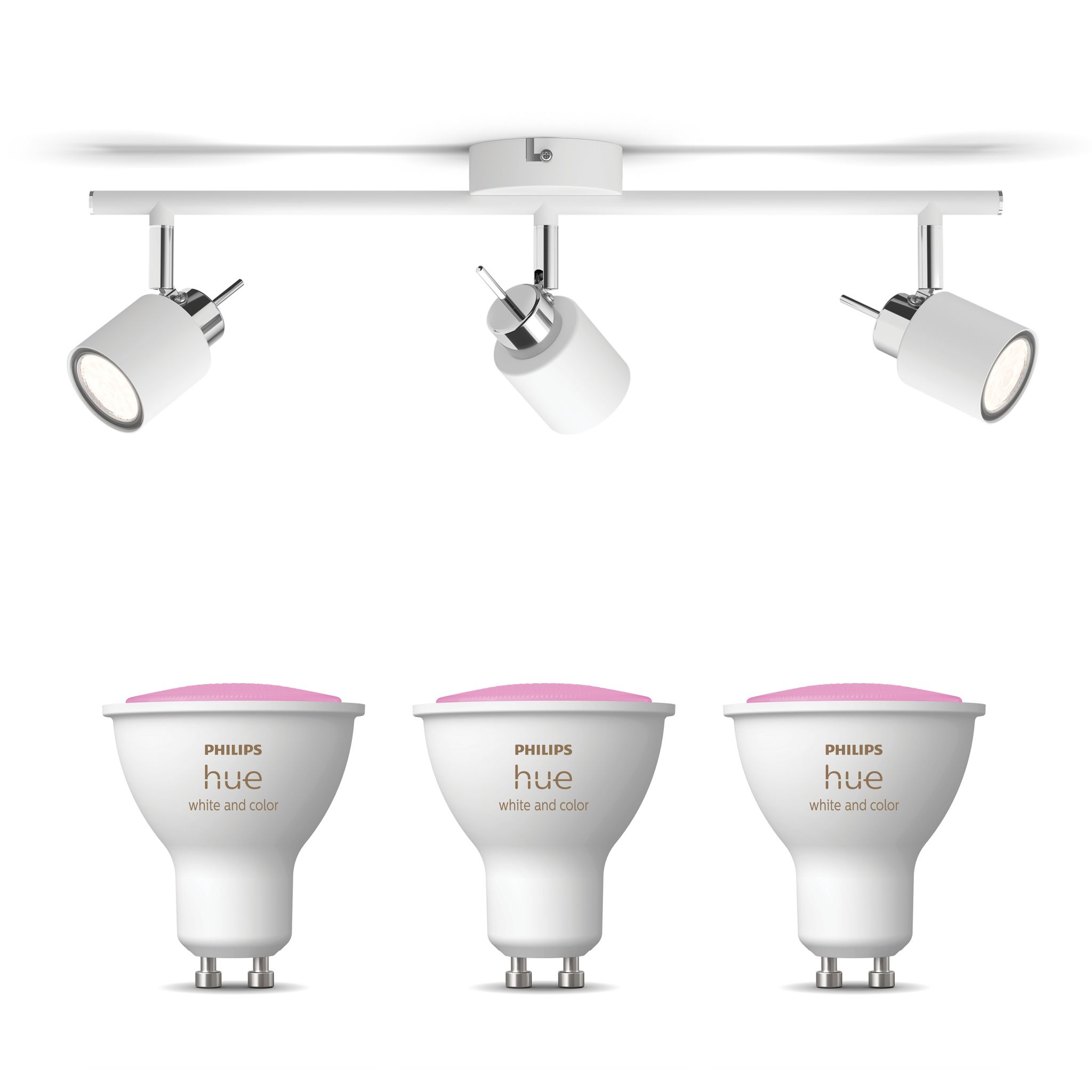 Philips Hue Meranti Aufbauspot Mit 3 Lichtpunkten Gu10 (weiß) Weißes Und Farbiges Licht - White And Color Ambiance