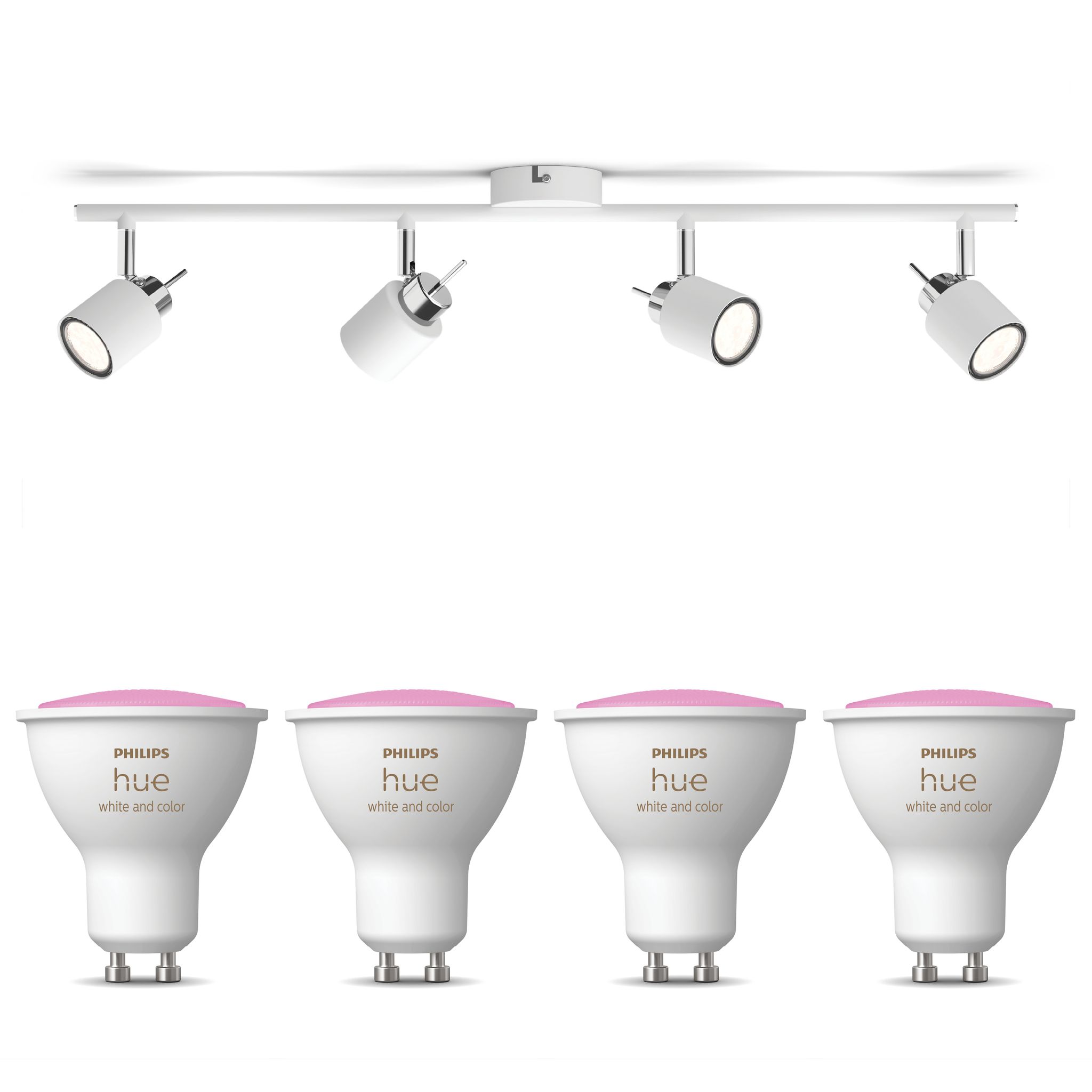 Philips Hue Meranti Aufbauspot Mit 4 Lichtpunkten Gu10 (weiß) Weißes Und Farbiges Licht - White And Color Ambiance