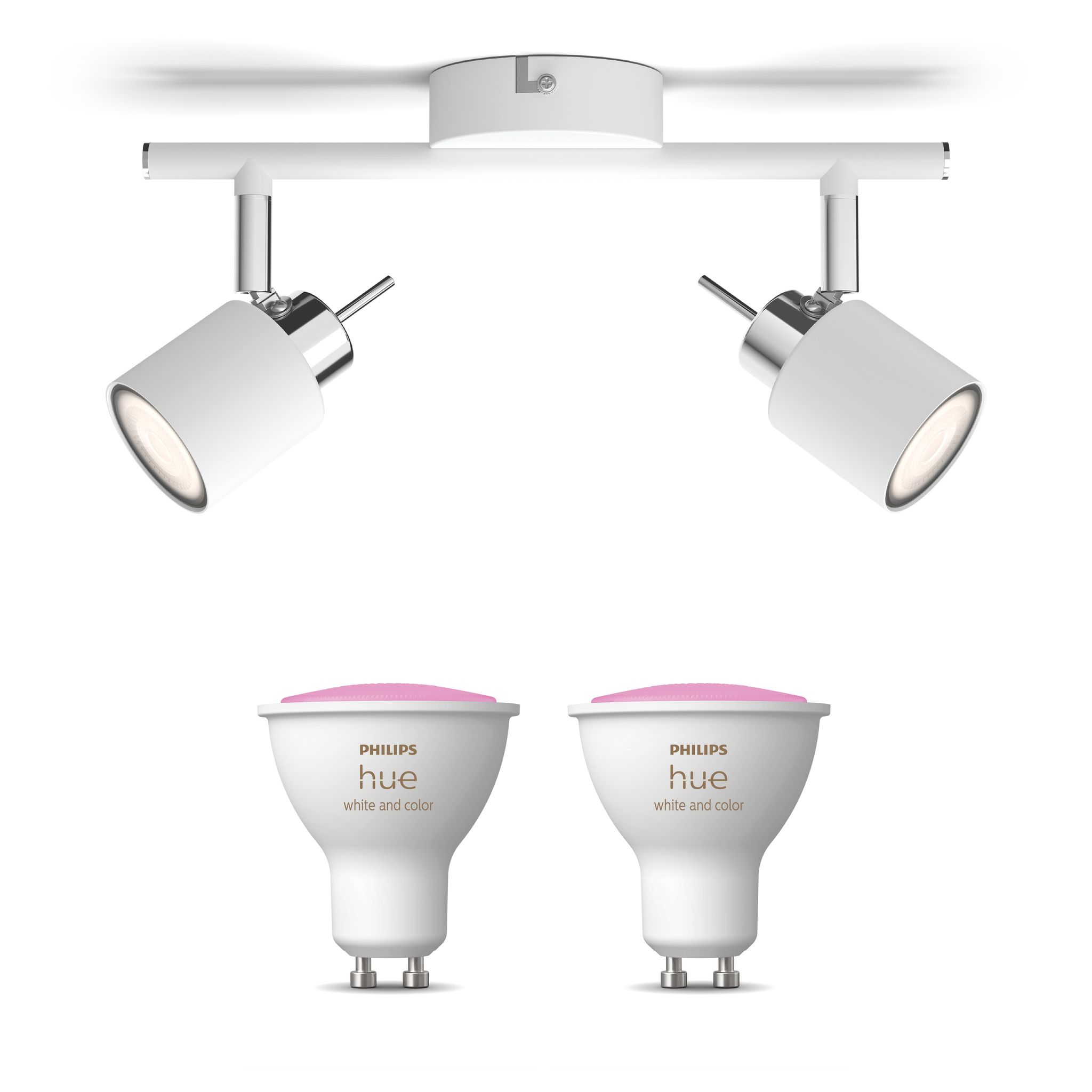 Philips Hue Meranti Aufbauspot Mit 2 Lichtpunkten Gu10 (weiß) Weißes Und Farbiges Licht - White And Color Ambiance
