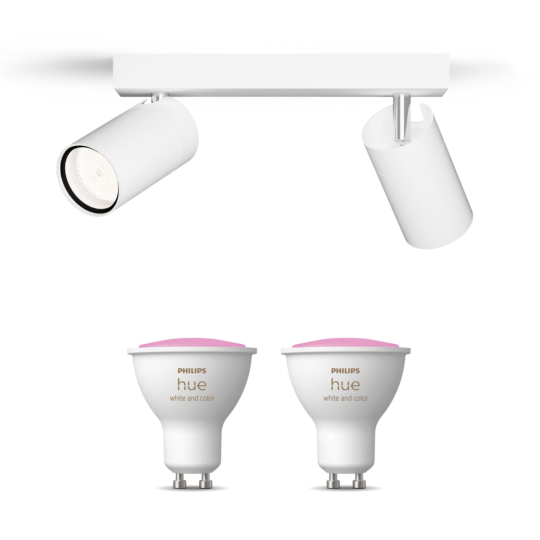 Philips Hue Idris Aufbauspot Für Badezimmer Mit 2 Lichtpunkten Gu10 (weiß) Weißes Und Farbiges Licht - White And Color Ambiance