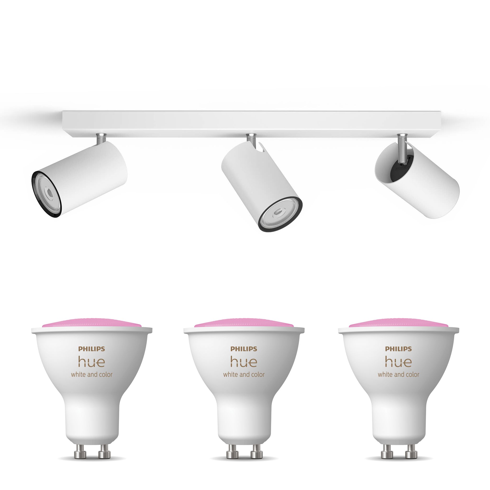 Philips Hue Kosipo Aufbauspot Mit 3 Lichtpunkten Gu10 (weiß) Weißes Und Farbiges Licht - White And Color Ambiance