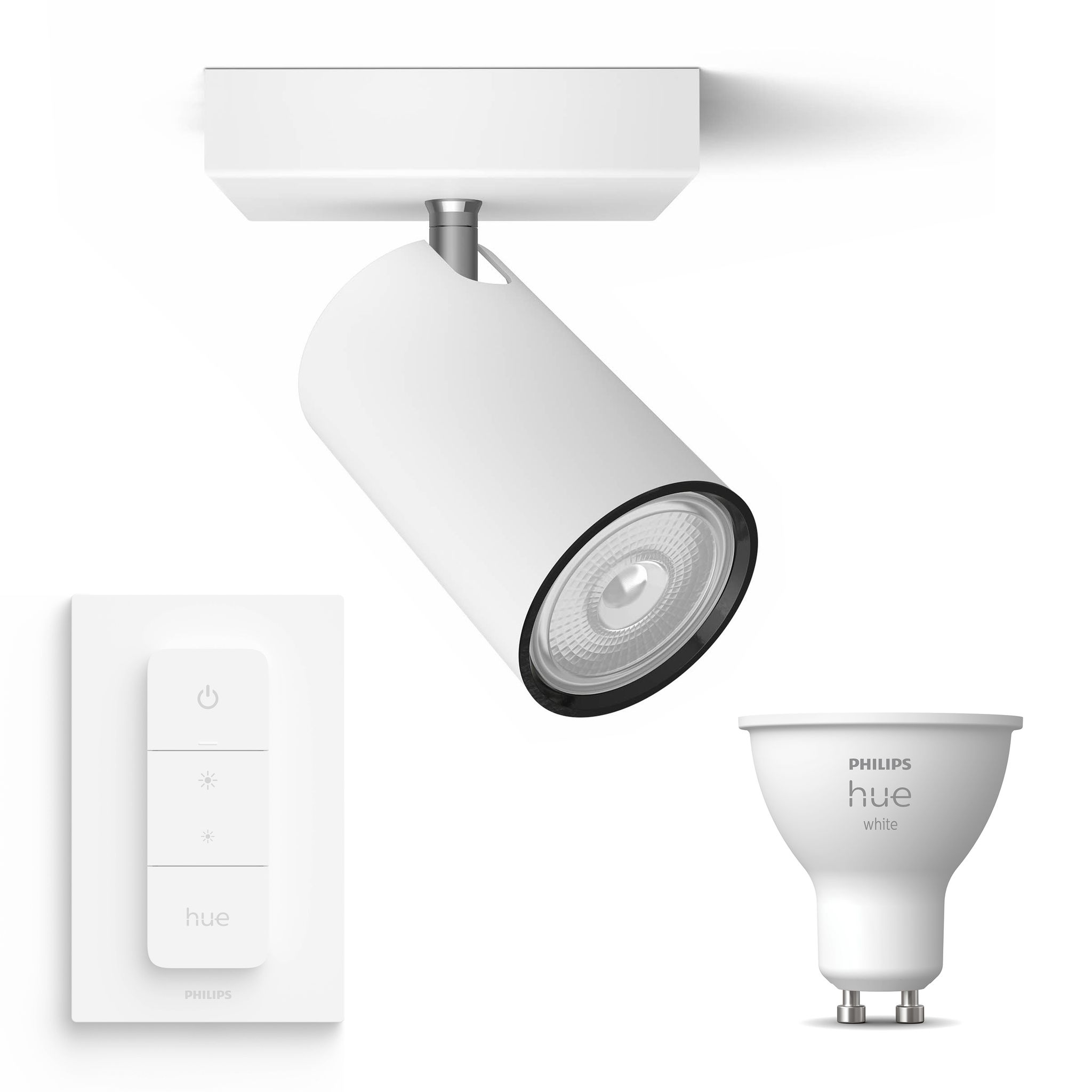 Philips Hue Kosipo Aufbauspot Mit 1 Lichtpunkt Gu10 (weiß) Warmweißes Licht - Inkl. 1 Dimmschalter - White