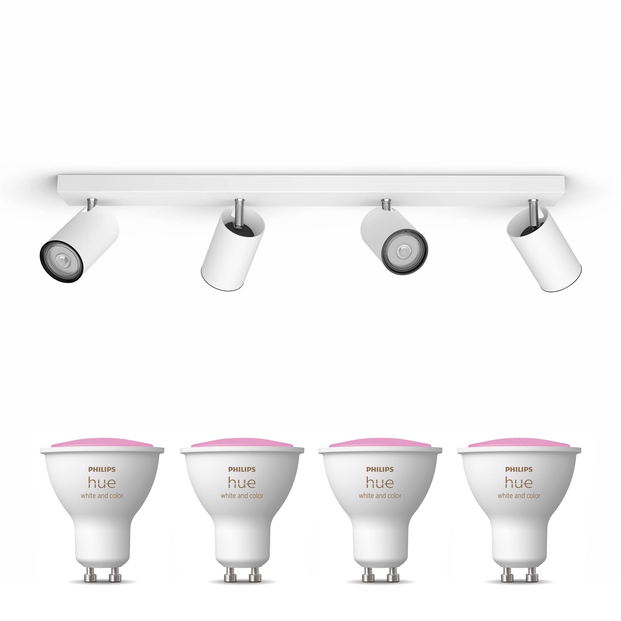 Philips Hue Kosipo Aufbauspot Mit 4 Lichtpunkten Gu10 (weiß) Weißes Und Farbiges Licht - White And Color Ambiance