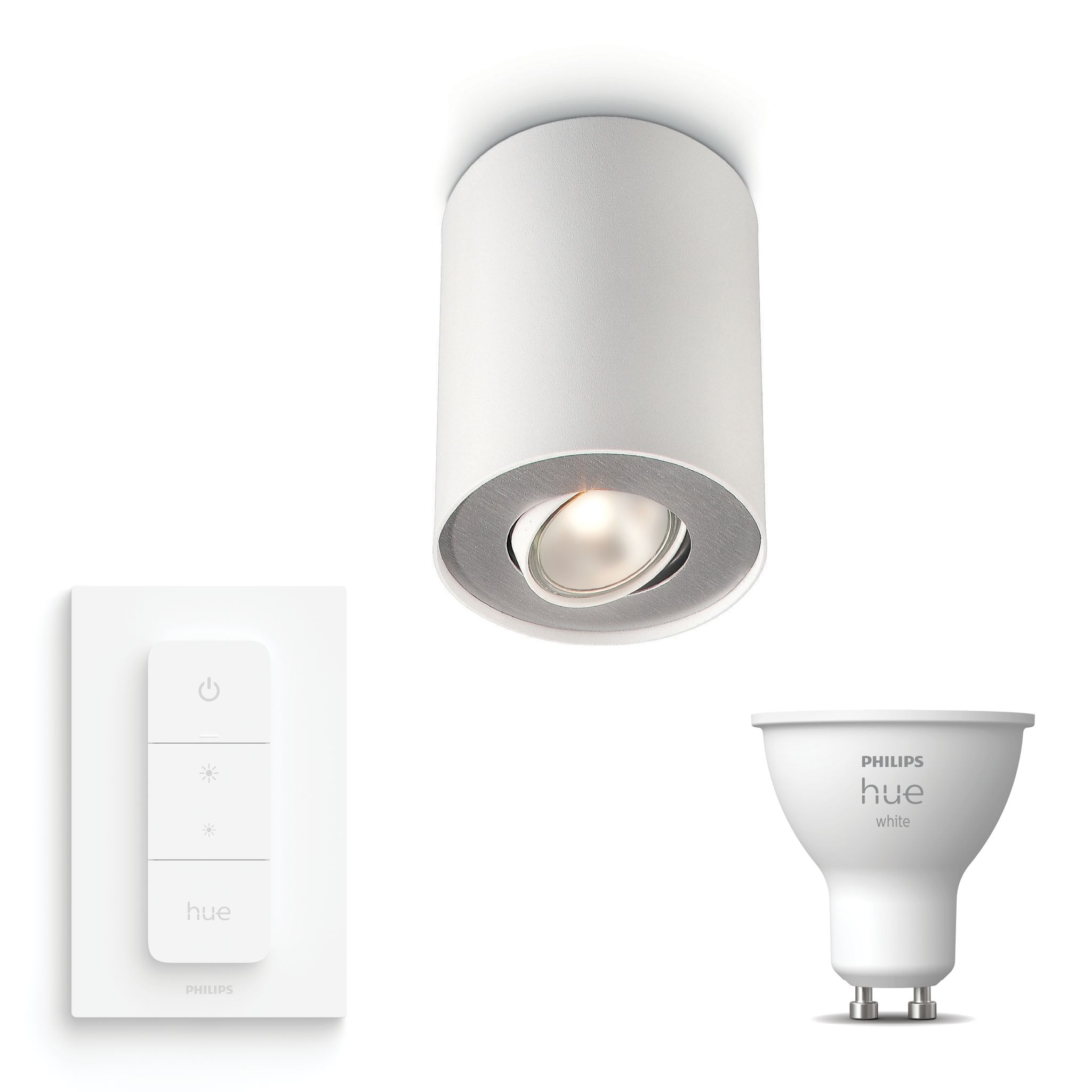 Philips Hue Pillar Aufbauspot Mit 1 Lichtpunkt Gu10 (weiß) Warmweißes Licht - Inkl. 1 Dimmschalter - White