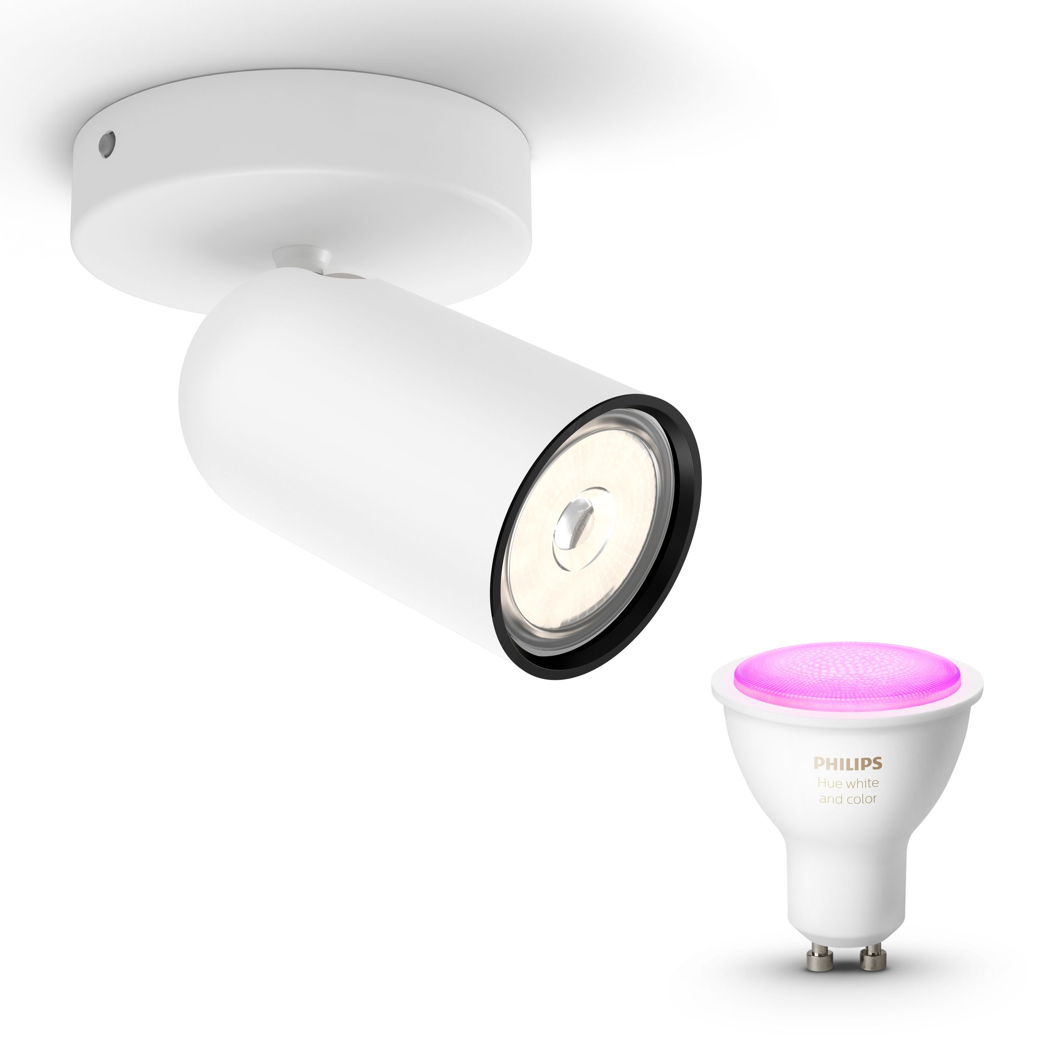 Philips Hue Pongee Aufbauspot Mit 1 Lichtpunkt Gu10 (weiß) Weißes Und Farbiges Licht - White And Color Ambiance