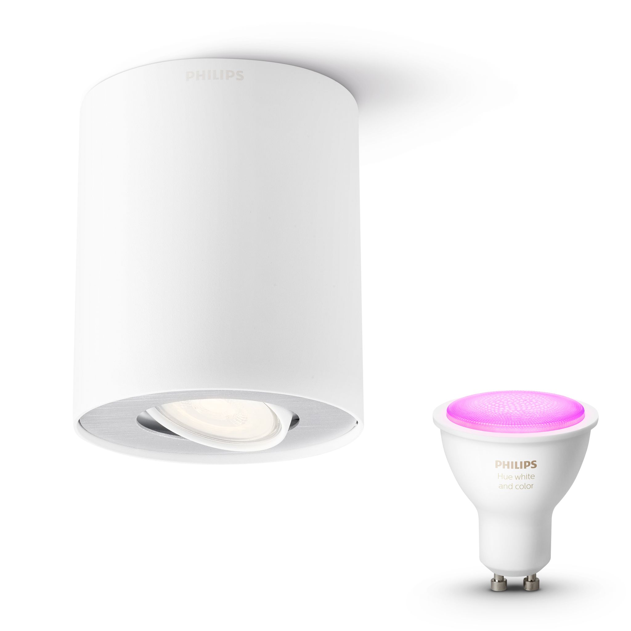 Philips Hue Pillar Aufbauspot Mit 1 Lichtpunkt Gu10 (weiß) Weißes Und Farbiges Licht - White And Color Ambiance