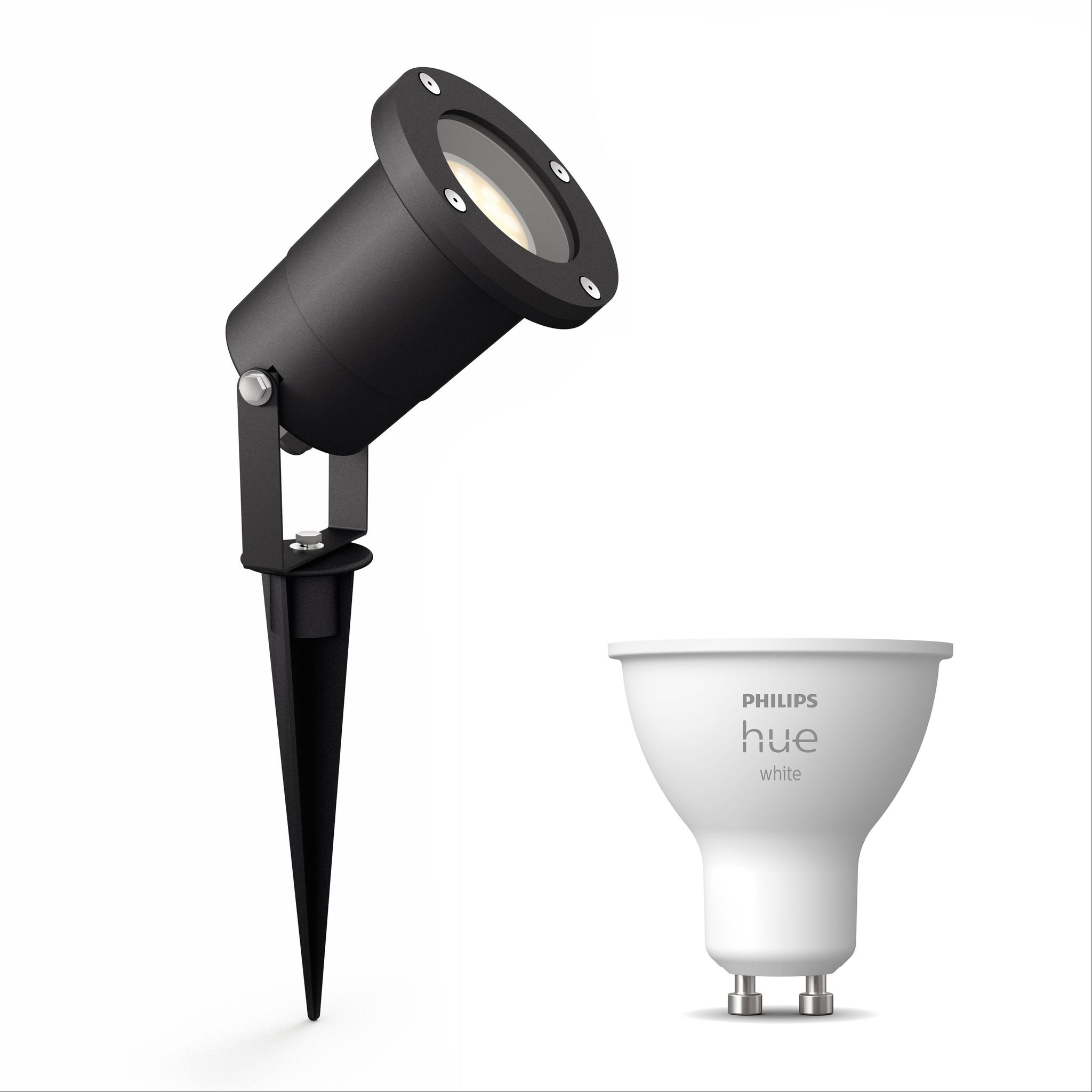 Philips Hue Puled Gartenstrahler Gu10 (schwarz) Warmweißes Licht - White