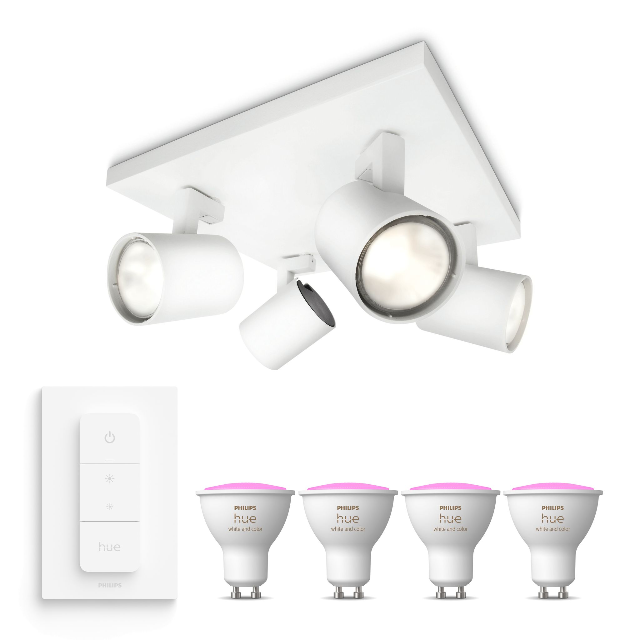 Philips Hue Runner Aufbauspot Mit 4 Lichtpunkten Gu10 (weiß) Weißes Und Farbiges Licht - White And Color Ambiance