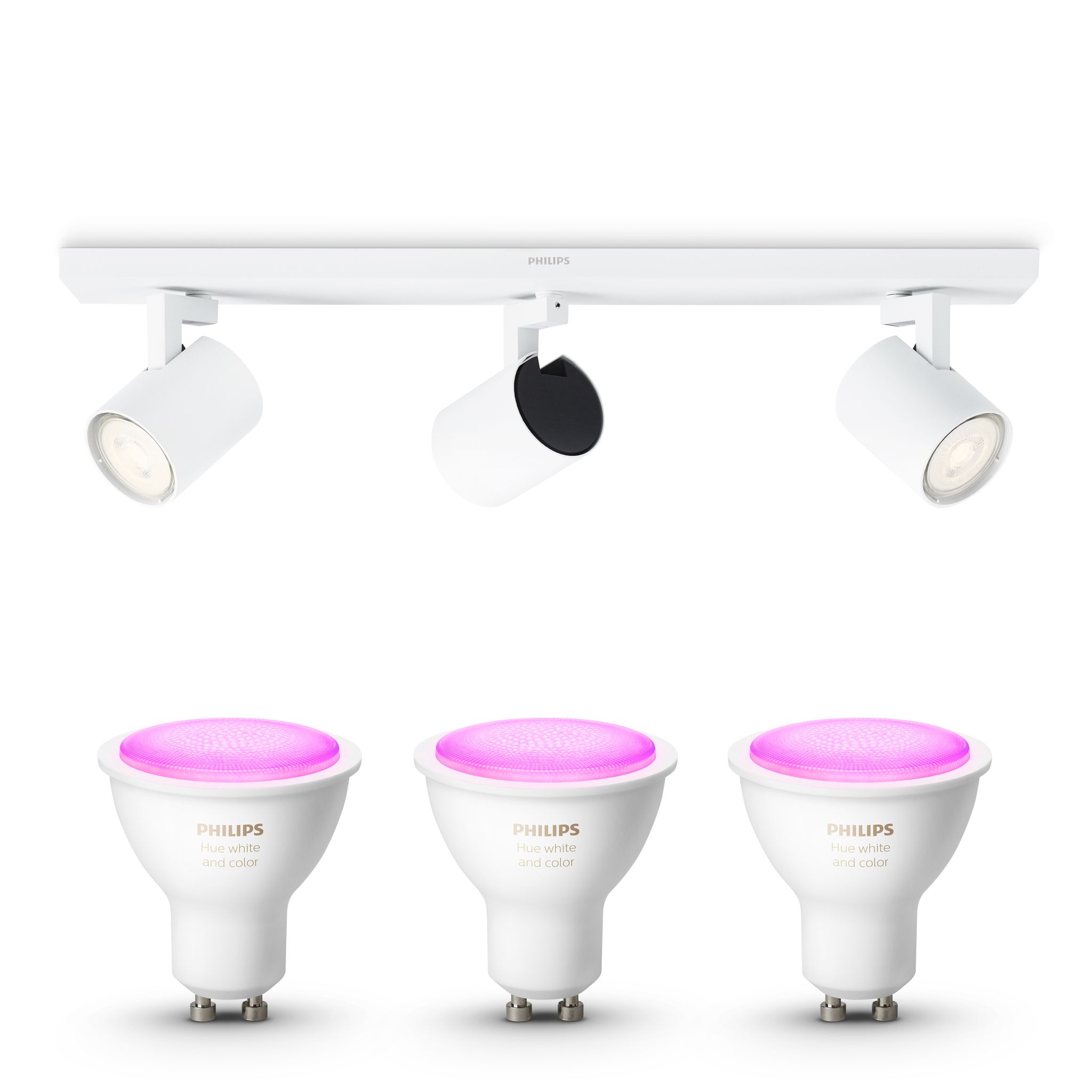 Philips Hue Runner Aufbauspot Mit 3 Lichtpunkten Gu10 (weiß) Weißes Und Farbiges Licht - White And Color Ambiance