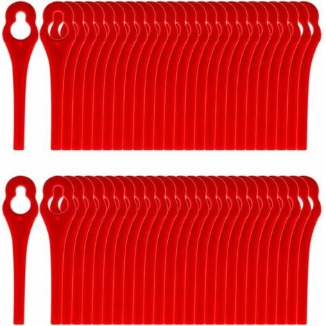 Packung Mit 50 Kompatiblen Klingen Für Ferrex Aldi Far 20-i Rasenkantenschneider, Kunststoffklinge Für Rasenmäher - L83 105 Rot - Karteo