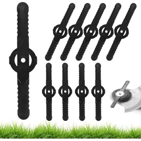 10er-packung 14 Cm Lange Kunststoff-ersatzklingen – Für Rasentrimmer – Einfacher Austausch – Schwarzes Kunststoffmaterial – Karteo