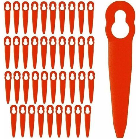 Ersatzmesser Aus Kunststoff, 40 Stück Ersatz-schneidmesser Aus Kunststoff, Rasenmähermesser, Rasenmäherzubehör (rot) - Karteo