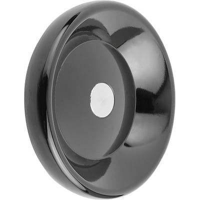 SCHEIBENHANDRAD D1=160 VORGEBOHRT D2=10, GR.4, FORM:D, DUROPLAST, KOMP:EDELSTAHL, OHNE GRIFF