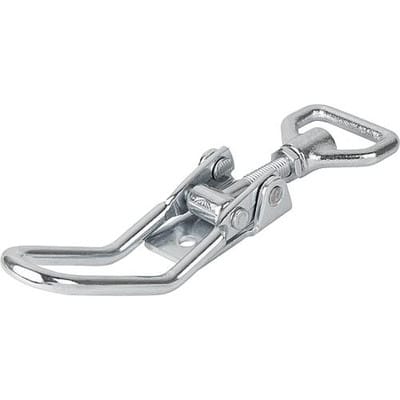 SPANNVERSCHLUSS MIT SPANNHAKEN EINSTELLBAR, FORM:A, STAHL VERZINKT, F1=6500, ANSCHRAUBBOHRUNG SICHTBAR
