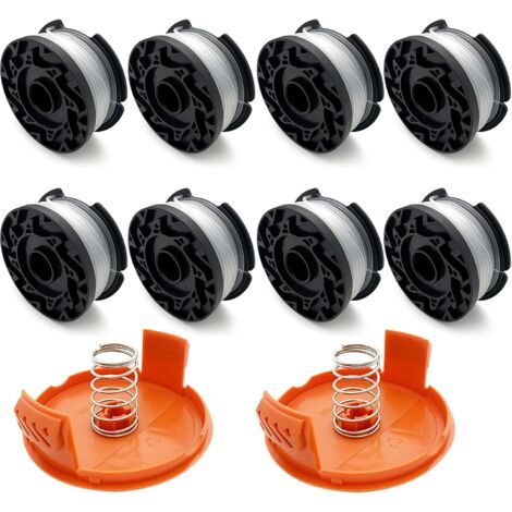 8er-pack Hochleistungs-drahtspulen Für Black & Decker-rasentrimmer + 2 Kappen Und 2 Federn, 1,6 Mm Für Schnelleres Und Effizienteres Rasenmähen – Karteo