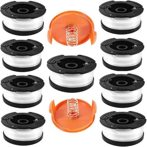 Trimmerfadenspule Für Black & Decker Trimmer, Spulen A6481 Und A6485, Kompatibel Mit Black & Decker Af-100, 9 Trimmerfadenspulen Mit 2 Spulenkappen Und 2 Federkarten