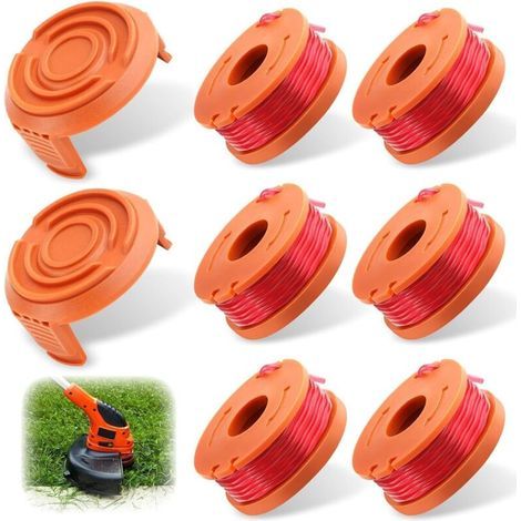 6-teilige Trimmerfaden-serie, Kompatibel Mit Worx 2 Abdeckung, Ersatzspule Wa0004.1/wa0010, Ø 1,65 Mm & 3 M Für Worx Wg150/wg173e/wg183e/wg118e --karteo