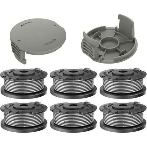 Set Mit 6 Ersatz-nylon-trimmerfadenspulen F016800569, Kompatibel Mit Bosch Easygrasscut 18, 23, 26 Sl (6 Fadenspulen, 2 Spulenkappen) - Karteo