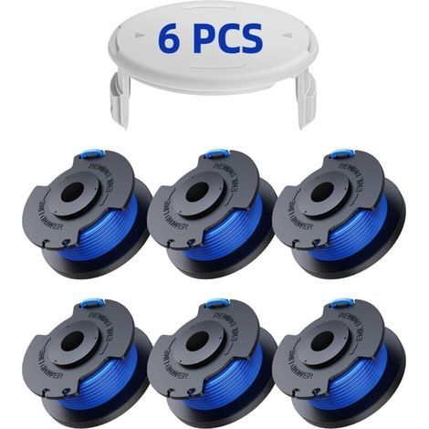 6er-pack Ryobi Trimmerfadenspulen Ø 1,6 Mm X 20,11 M, Ersatzspulen Mit Abdeckung, Automatischer Fadenvorschub - Karteo