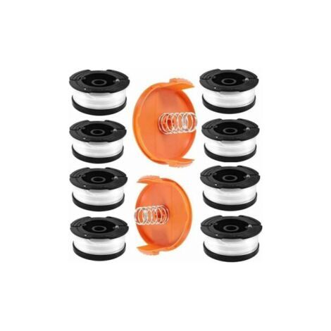 Trimmerfadenspule Für Black & Decker Trimmer, 8 Spulen Trimmerfaden Mit 2 Spulenkappen Und 2 Federn, Spulen A6481 A6485, Kompatibel Mit Black & Decker Af-100-karte
