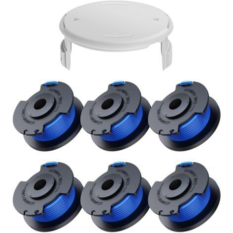 7er-pack Ersatz-trimmerfadenspulen Für Ryobi One+ Ac14rl3a 18v 24v 40v Trimmer, 1,6 Mm Spulendurchmesser, 20,11 M Länge (6 Trimmerfadenspulen, 1 Abdeckung) - Karteo