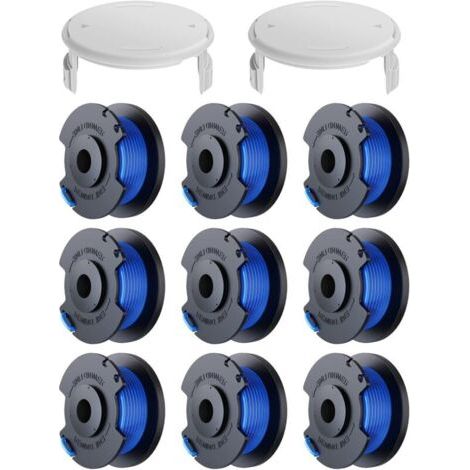 11er-pack Ersatzspulen Für Ryobi One+ Ac14rl3a 18v 24v 40v Rasentrimmer, 1,6 Mm Spulendurchmesser, 30,17 M Länge (9 Spulen Trimmerfaden, 2 Schutzvorrichtungen) - Karteo