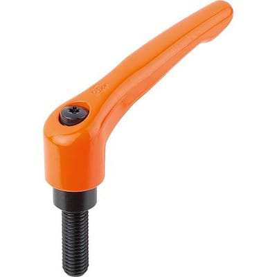 KLEMMHEBEL GR.1 M05X50, ZINK ORANGE RAL2004 SEIDENMATT, KOMP:STAHL BRÜNIERT