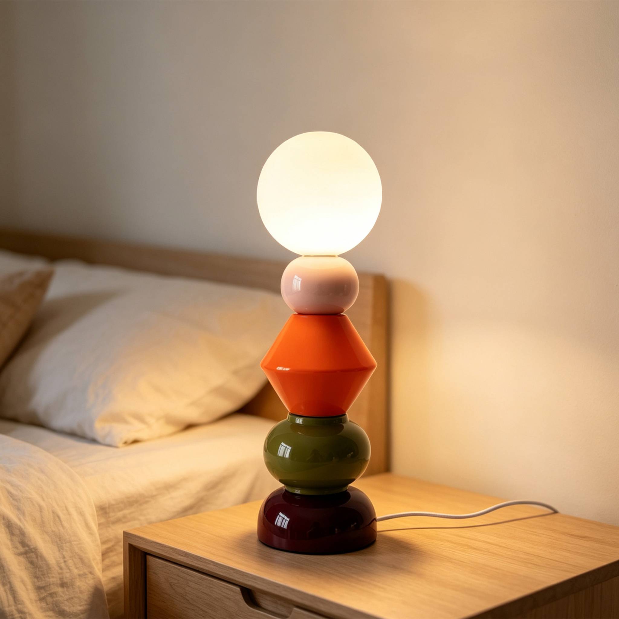Sweeek - Tischlampe Für Indoor Keramik Und Glas Ø13cm
