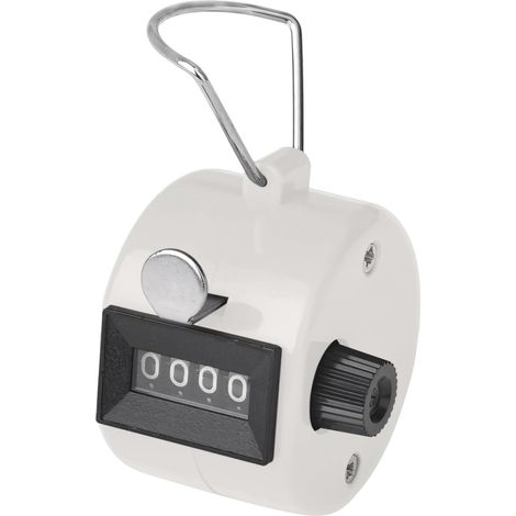 Manueller Zähler, Weiß, 5,55 × 5 × 4,3 Cm, Tragbarer 4-stelliger Abs-zähler Für Sportveranstaltungen.
