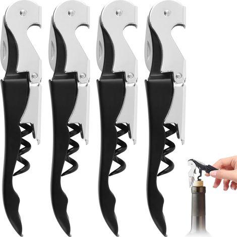 Set Mit 4 Professionellen Zitronenmessern, Inklusive Flaschenöffner Und Folienschneider Aus Edelstahl.