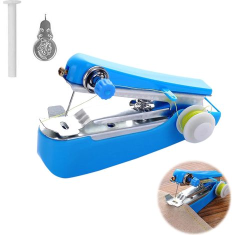 Blau - Tragbare Nähmaschine, Mini-nähmaschine, Tragbare Manuelle Nähmaschine, Mini-elektro-nähmaschine Für Erwachsene, Schnelles Nähen Von Stoffen, Kleidung Und Haushaltsgegenständen.