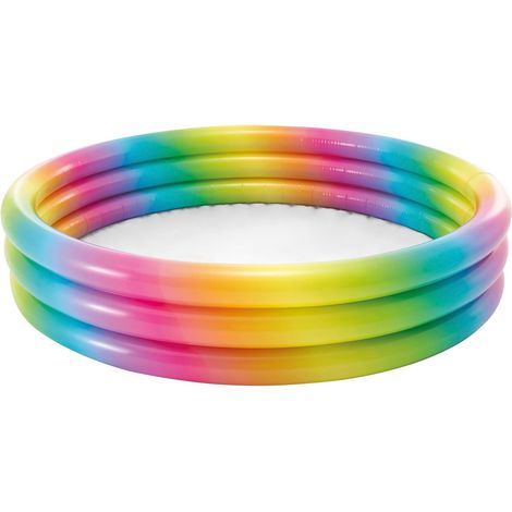 Aufblasbares Regenbogen-poolbecken 147 X 147 X 33 Cm, Regenbogen-kreis-kinderpool, Ideal Für Garten/terrasse