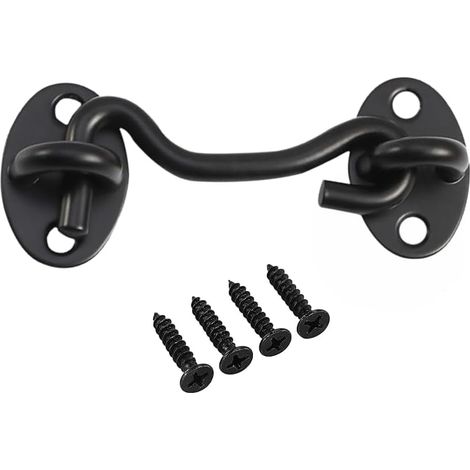 Schwarzer Edelstahl-tür- Und Fensterhaken, 7,6 Cm (3 Zoll), Geeignet Für Scheunentorschlösser Und Fensterläden, 1 Stück