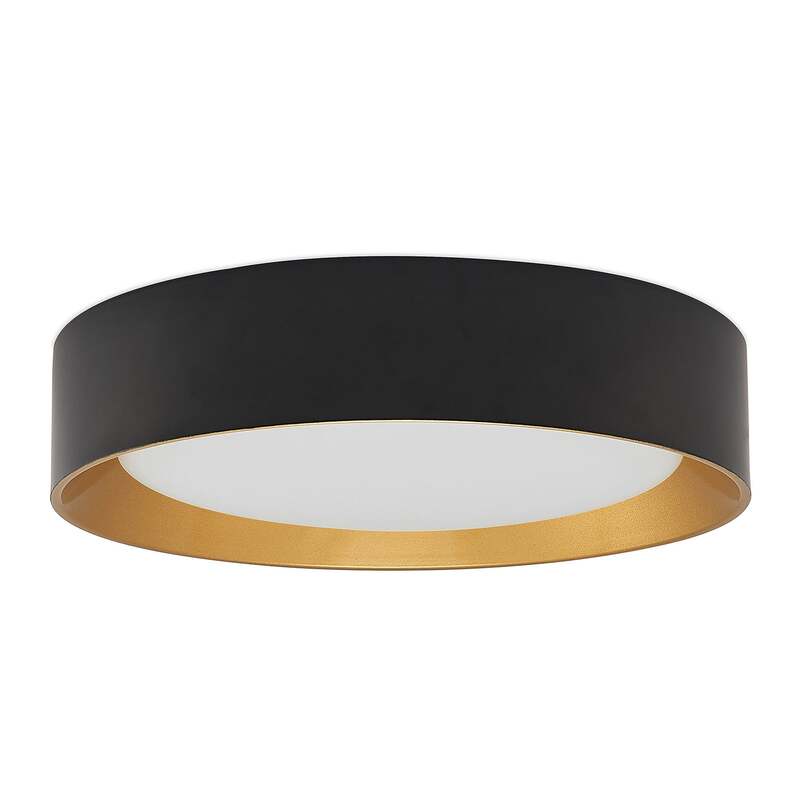 [neuwertig] B-ware Lindby Deckenleuchte Kambia Led Lampe Leuchte Schwarz-gold Ø45cm 36w Warmweiß
