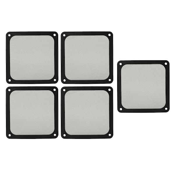 Staubfilternetz Für Pc-lüfter Mit Magnetrahmen Aus Nylon, Gehäuselüfter-staubfilterabdeckung, Kompatibel Mit Computergehäuse-netzteilen, 140 Mm, 5 Stück, Schwarz