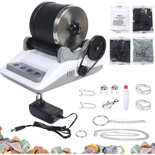 Steinschleifset, Professionelles Steinbecherset, Polierschleifer, Steinschleifer, 7-tage-timer, 4 Polierpulver