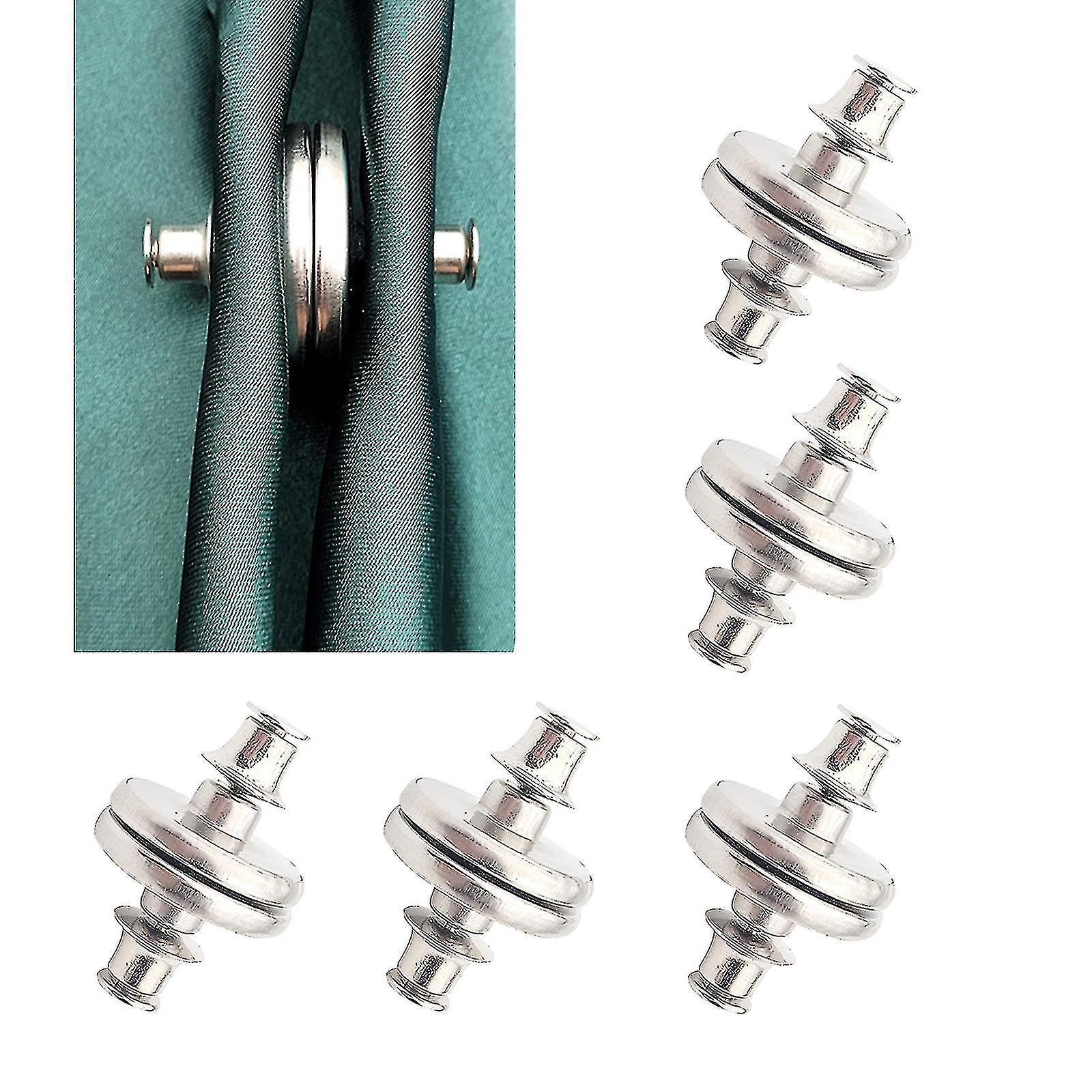10 Stück Vorhangmagnete Zum Schließen Mit Halterung, Vorhanggewichten, Magnetknöpfen, Magnetischem Vorhangverriegelungsknopf, Verhindert Lichtaustritt – 10 Stück – 17 Mm