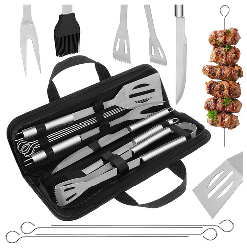 Grillbesteck, 9-teilig, Mit Passender Tragetasche – Grillset Aus Edelstahl