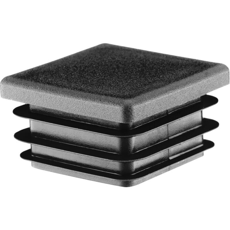 Rohrstopfen, Quadratisch, 60 X 60 Mm, 10 Stück, Schwarz (ral 9005), Abdeckung, 6 X 6 Cm