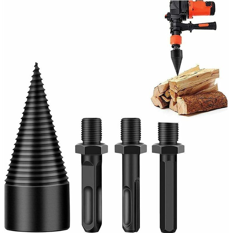 Dpzo – 45-mm-holzspalter – Hochkohlenstoffstahl – 3 Bohrer Für Elektrische Bohrmaschinen – Reduzierte Reibung Für Effizientes Schneiden