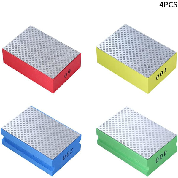 4 Stück Diamantpolierscheiben Zum Schleifen Von Keramik Und Glas, Schleifblock 60 100 200 400