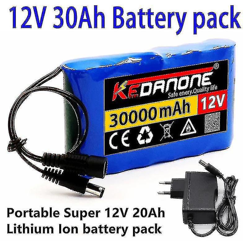 Neuer Tragbarer Super-lithium-ionen-akku (12 V, 30000 Mah) Mit Dc-12,6-v-30-ah-kapazität Für Überwachungskameras Und Monitore + Ladefunktion