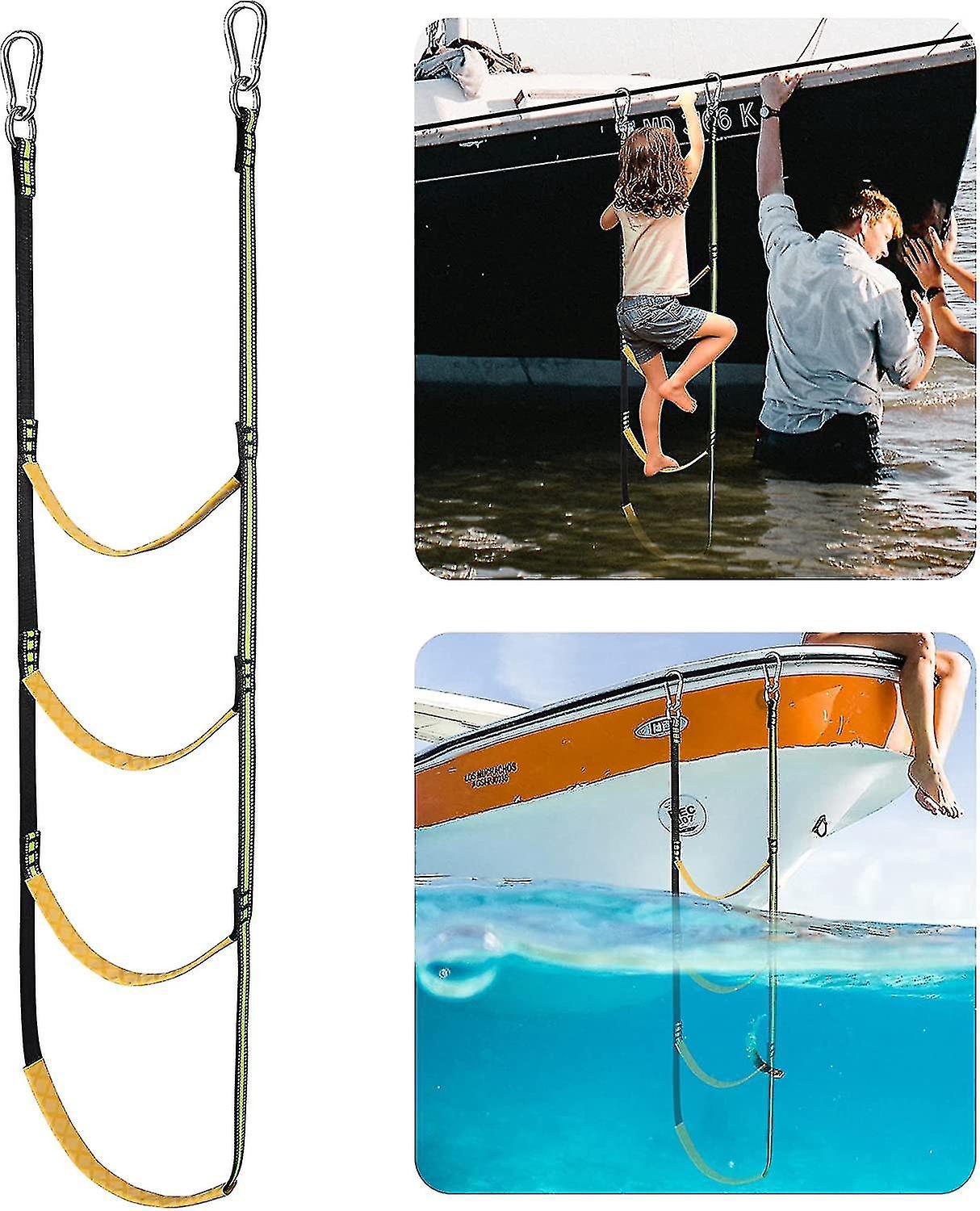 Bootsseilleiter, Tragbare Bootsseilleiter-verlängerung, Angelseilleiter Für Schlauchboote Und Kajaks – 4 Stufen – Gelb