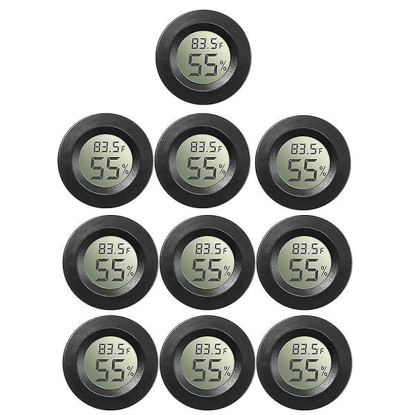10er-pack Mini-hygrometer, Thermometer, Digitales Lcd-display Für Gewächshaus, Reptilien-inkubator - Max