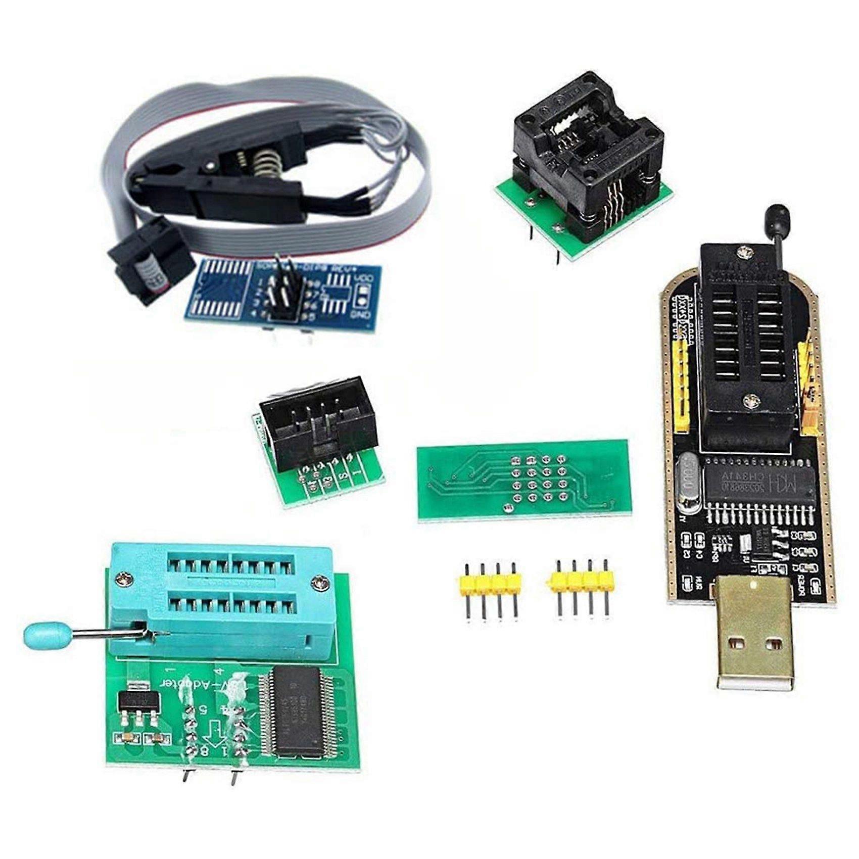 1 Set Ch341a 24 25 Serie Eeprom Flash Bios Usb-programmiergerät + Soic8 Sop8 Testklemme + Spi 1,8v Adapter + Sop8