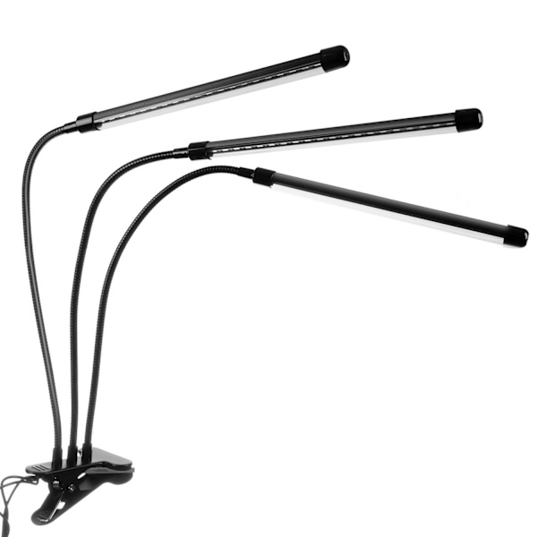 Verstellbare Pflanzenleuchte – Led, Timer, Schwarz