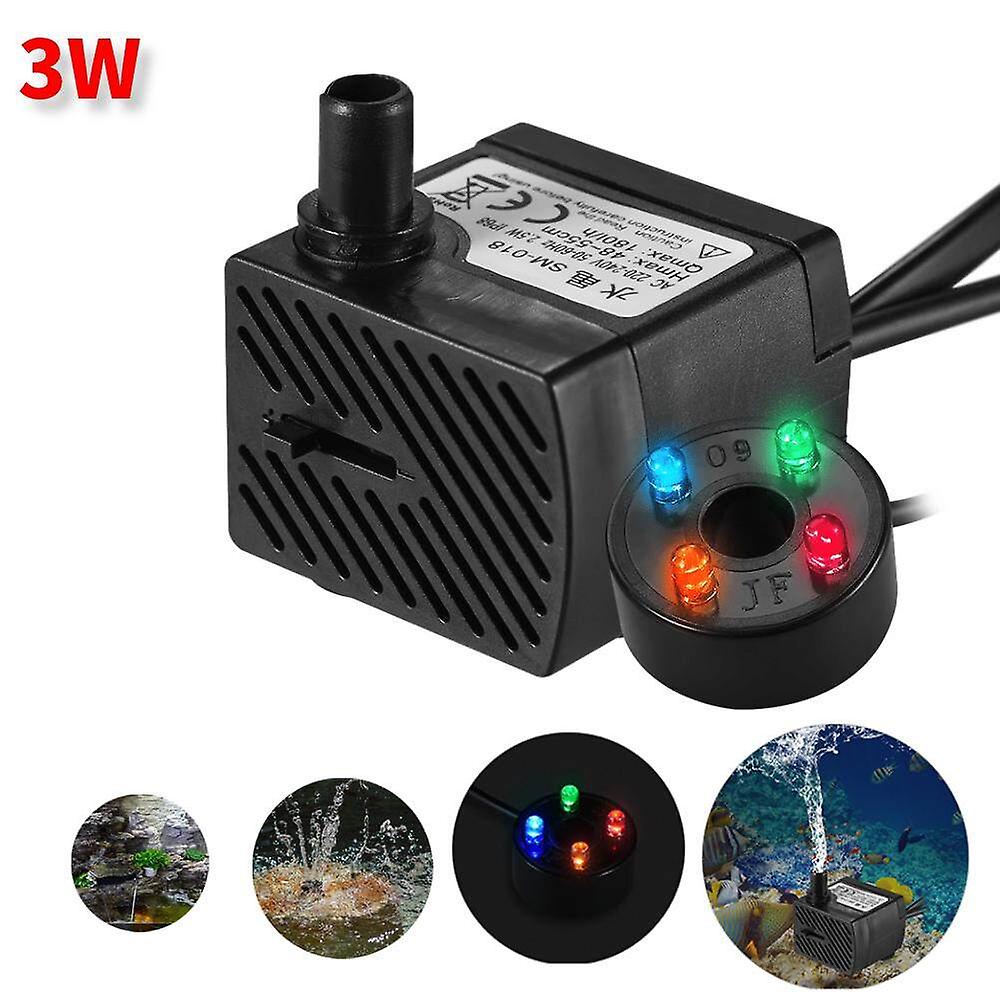 Leistungsstarke 3-w-tauchpumpe Mit Led – Einstellbarer Wasserdurchfluss Für Springbrunnen, Teiche Und Aquarien
